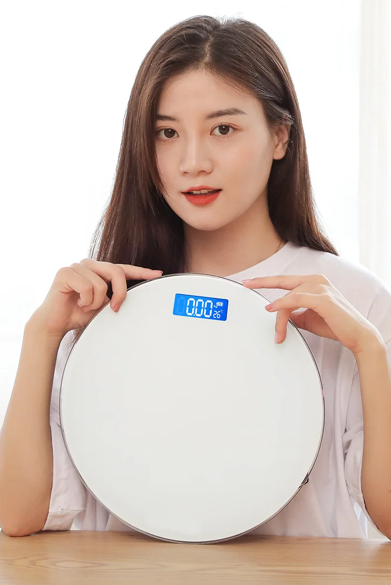 Household Adult Electronic Human Body Weight Scale Round Solid Color Health Scale Body Fat Scale Accurate High-end Weight Scale