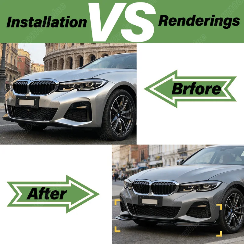 BMW G20 320i 330i M 스포츠 2019 2020 2021 2022 자동차 MP 스타일 프론트 범퍼 립 바디 개조 키트