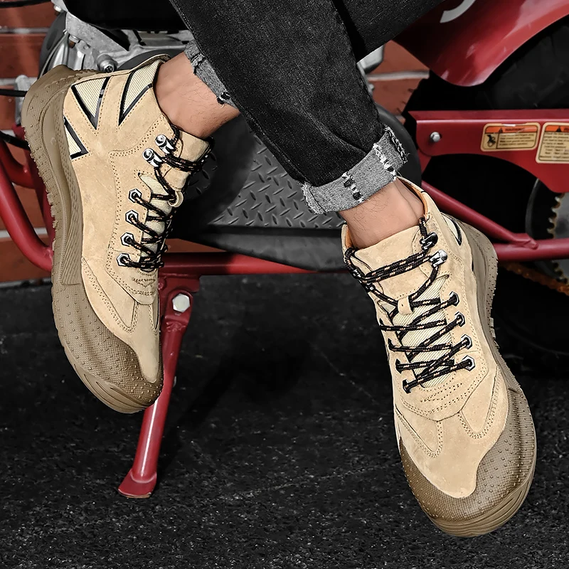 

Leather Sneakers Men Fashion Ankle Boots High Cut Casual Canvas Shoes Outdoor Sports Shoes Retro Star Male Sneakers Autumn 2023