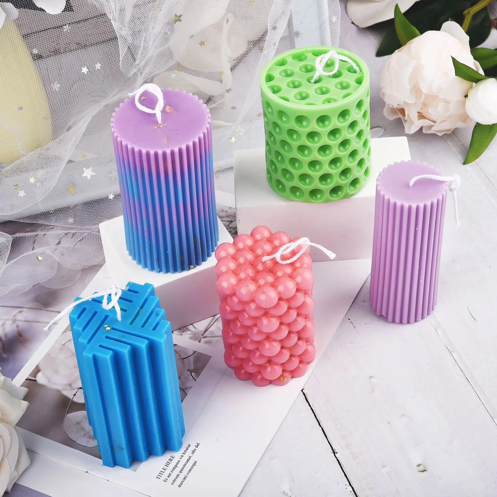 Large Cylinder Silicone Mold for Candle Making DIY Epoxy Resin Molds  Handmade Soap Mousse Cake Baking Home Decoration