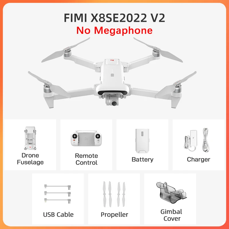 FIMI X8 SE 2022 V2 Version 10km RC Drone FPV 3 Axis Gimbal 4K Professional Camera HDR Video GPS Quadcopter New