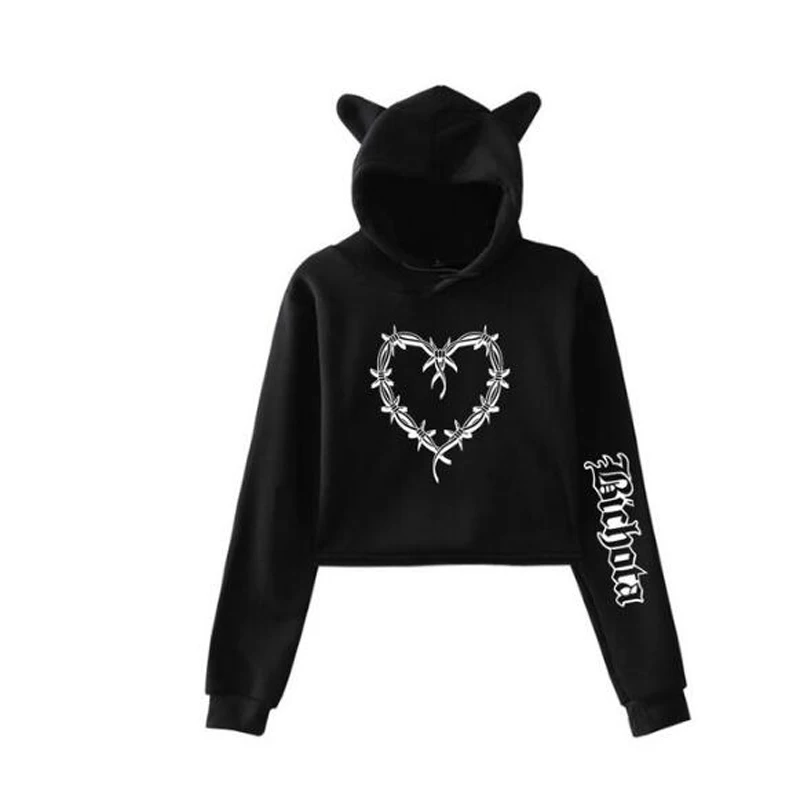 

Women Hoodies Karol G Bichota Merch Crop Top Girl Hoodie Harajuku Cropped Sweatshirt Streetwear Hip Hop Long Sleeves Pullover