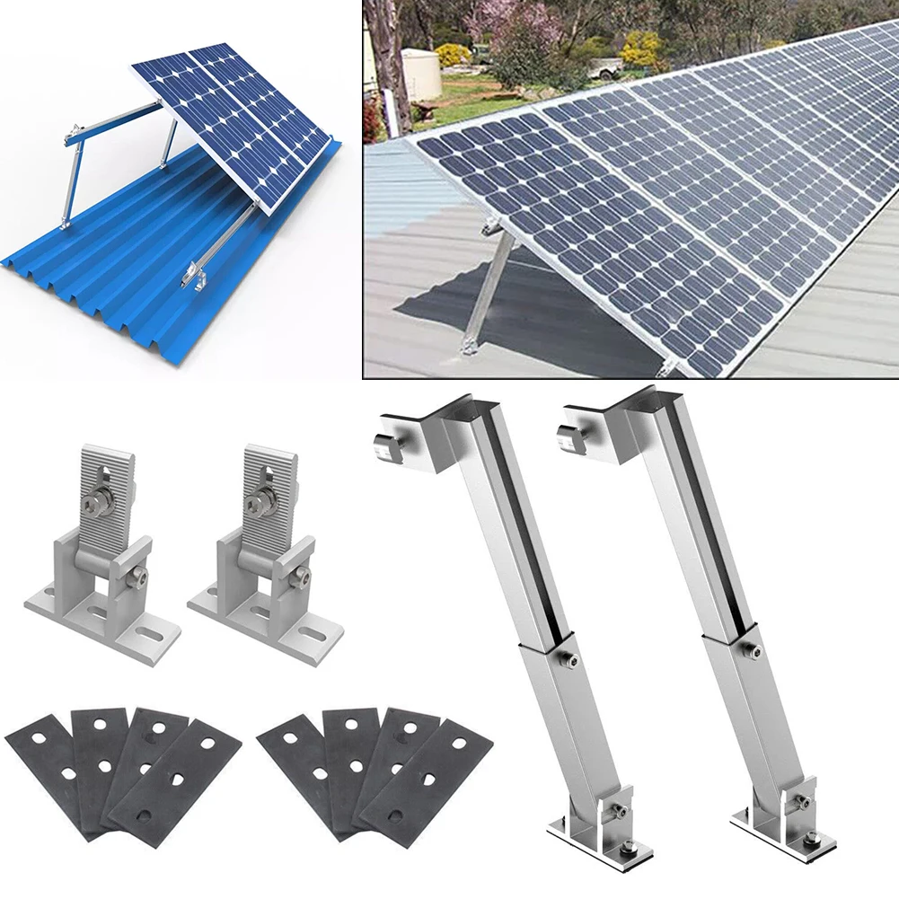 A Pair Of Solar Panel Roof Bracket Mounts, 15-30° Adjustable ...