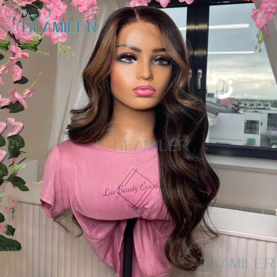 200Density Highlight Blonde Wave HD Lace 5x5 Silk Base European Human Hair Wig For Women BabyHair Preplucked 13x4 Silk Top Wigs