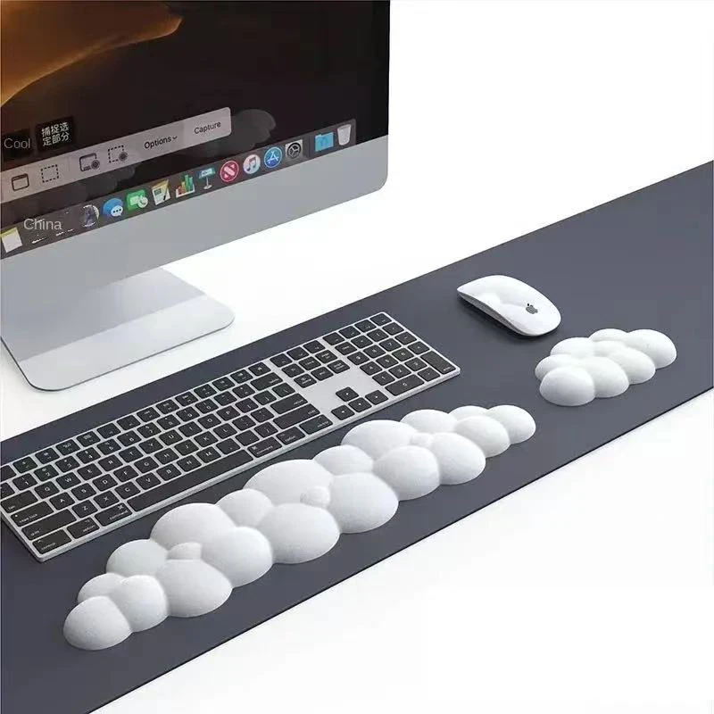 Mouse pad with wrist rest Cloud Wrist Rest for Computer Keyboard Arm Wrist Rest with Non-Slip Base Extended Wrist Rest Ergonomic