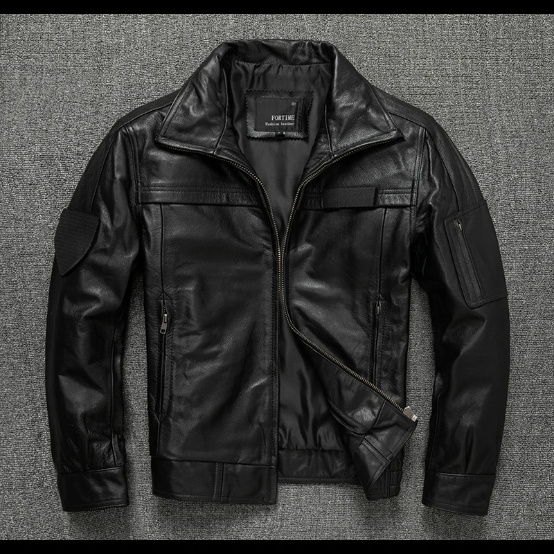 

2024 New Air Force Flight Suit Top Layer Cowhide Genuine Leather Men's Pilot Leather Jacket Large Size Coat Trendy