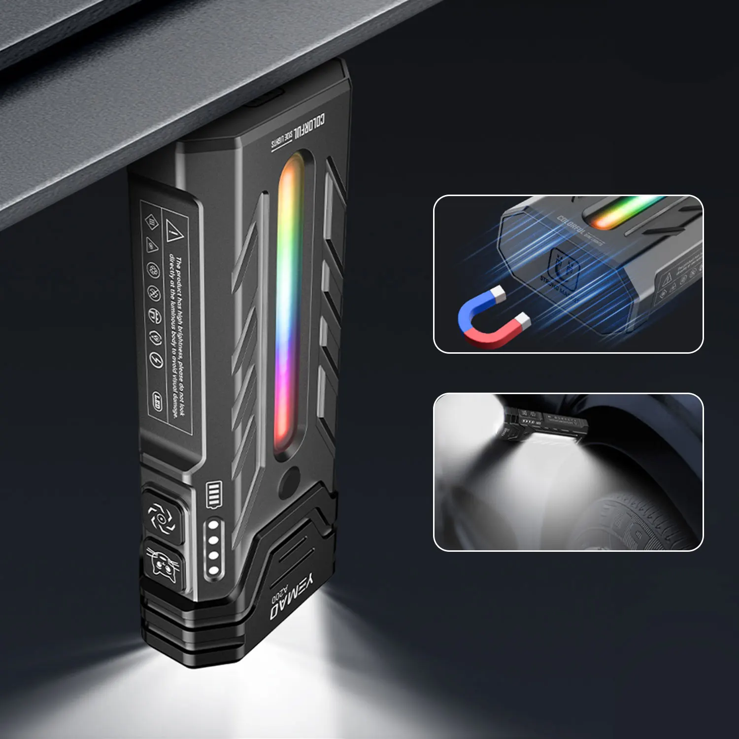 YEMAO MINI Torcia LED ricaricabile USB Torcia portatile con magnete a YEMAO MINI Torcia LED ricaricabile USB Torcia portatile con magnete a