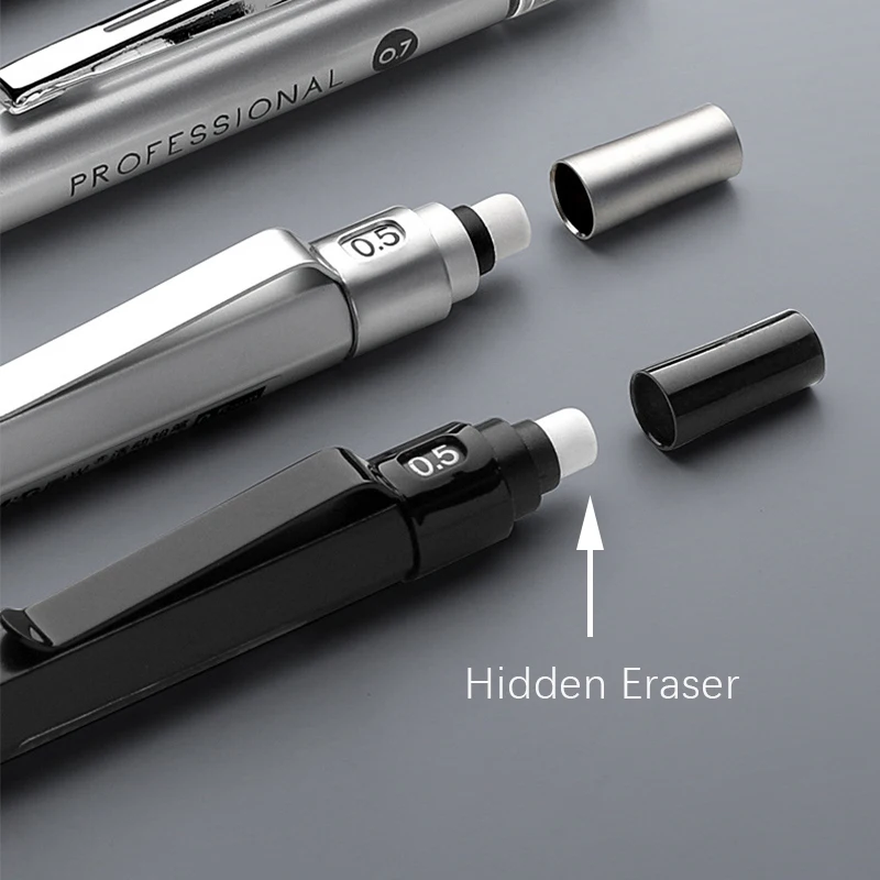 0.3 0.5 0.7 0.9 2.0mm Low Center of Gravity Pencil Metal Mechanical Pencil Sketch Drawing Painting Pencil Office School Supplies 3