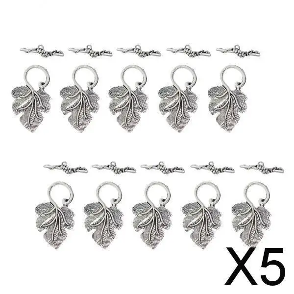 

5x10 Sets Leaf OT Toggle Clasps Jewelry Clasp Connectors Jewelry DIY Silver