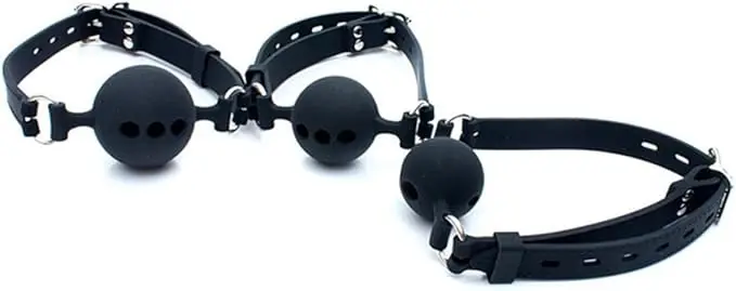 Bâillon boule en silicone pour bdsm et jeux érotiques_voghion.com