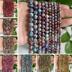 Sea Sediment Imperial Jasper beads Natural Stone GradeAAA Loose beads RoundShape Size Options 3/4/6/8/10/12mm for Jewelry Making