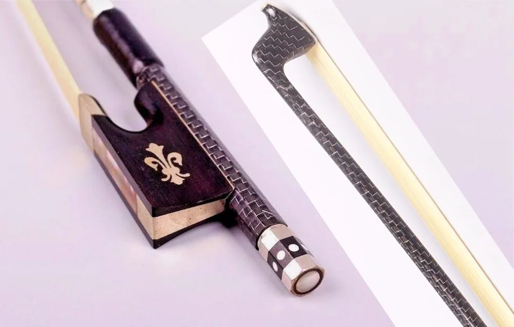 

Бант для скрипки Yinfente 4/4 с серебряной оплеткой, из углеродного волокна, черное дерево, лягушка, монгольский конский хвост, хорошо сбалансированный, бесплатная доставка, профессиональный