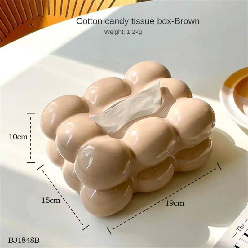 Tissue Container 19.5x15x10cm Light Luxury 2023 High-end Poly Long Eith Living Room Decoration Tissue Holder Ceramic Tissue Box 6