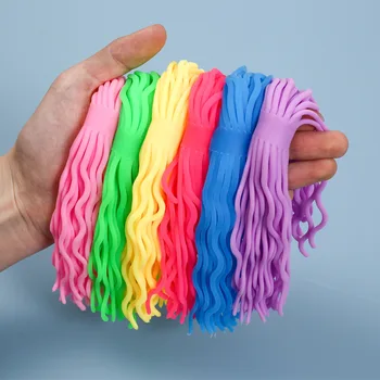 Kids Autism Vent Toys Sensory Toys Stress Relief Tpr Soft Rubber Lala Le Creative Decompression Spaghetti Coloured Stretchy Rope