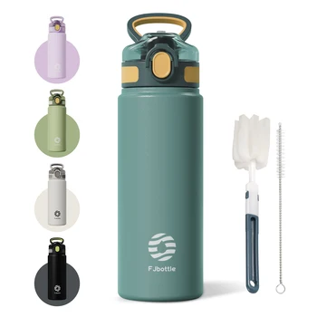 FEIJIAN Thermos Bottle with Straw 600ml 720ml Stainless Steel Thermal Cup Car Insulated Flask Water Tumbler for Outdoor Sports 1