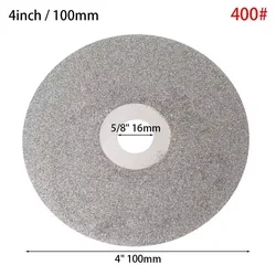 Diamond Grinding Disc - 4 100mm, 80 - 3000 Grit for Gemstone, Jewelry, and Glass Polishing (400 grits)