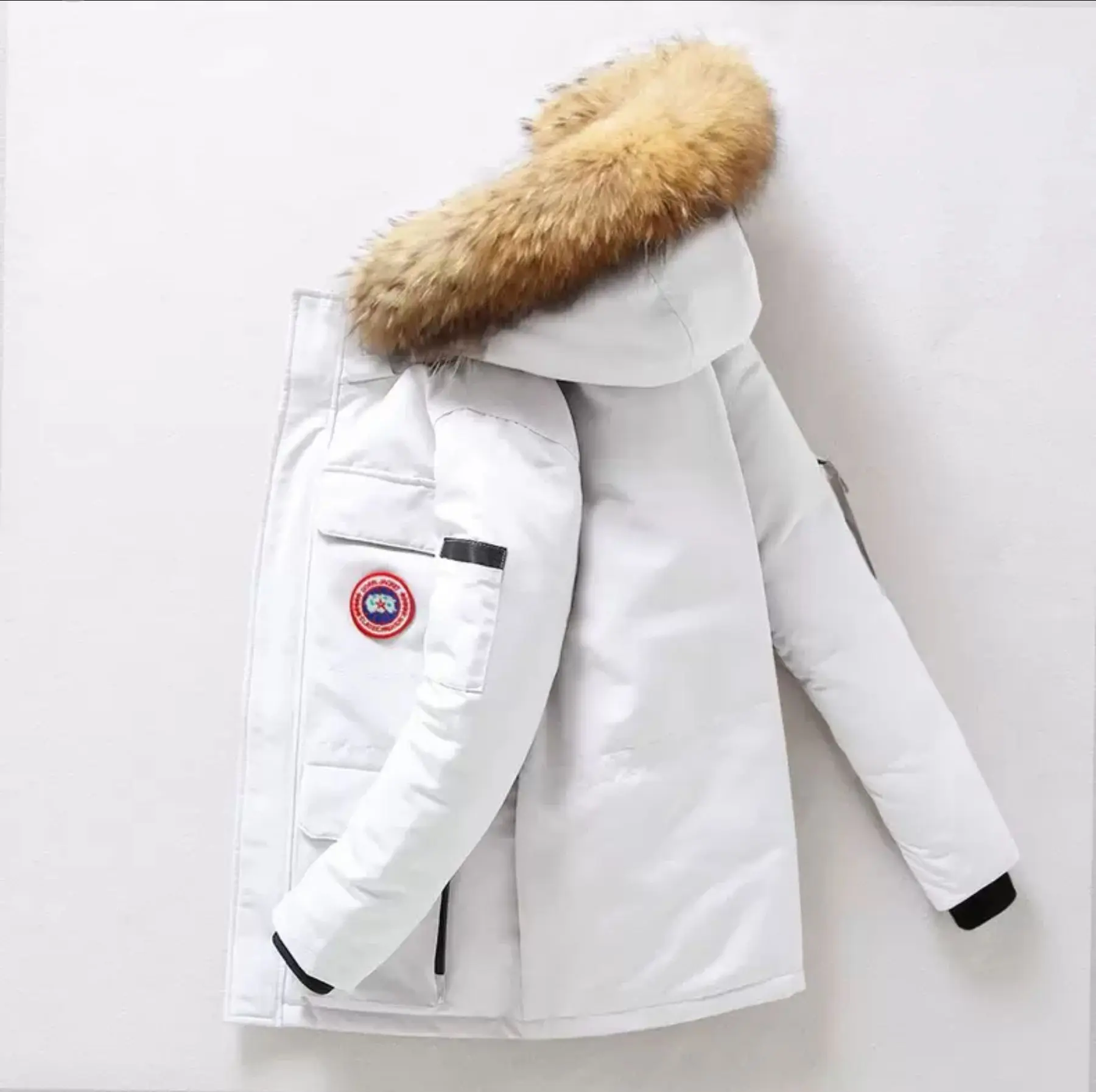 

Новинка 2023, зимнее пуховое пальто унисекс, модная длинная толстая теплая куртка с меховым воротником и капюшоном, уличный лыжный костюм, повседневное пальто для парка