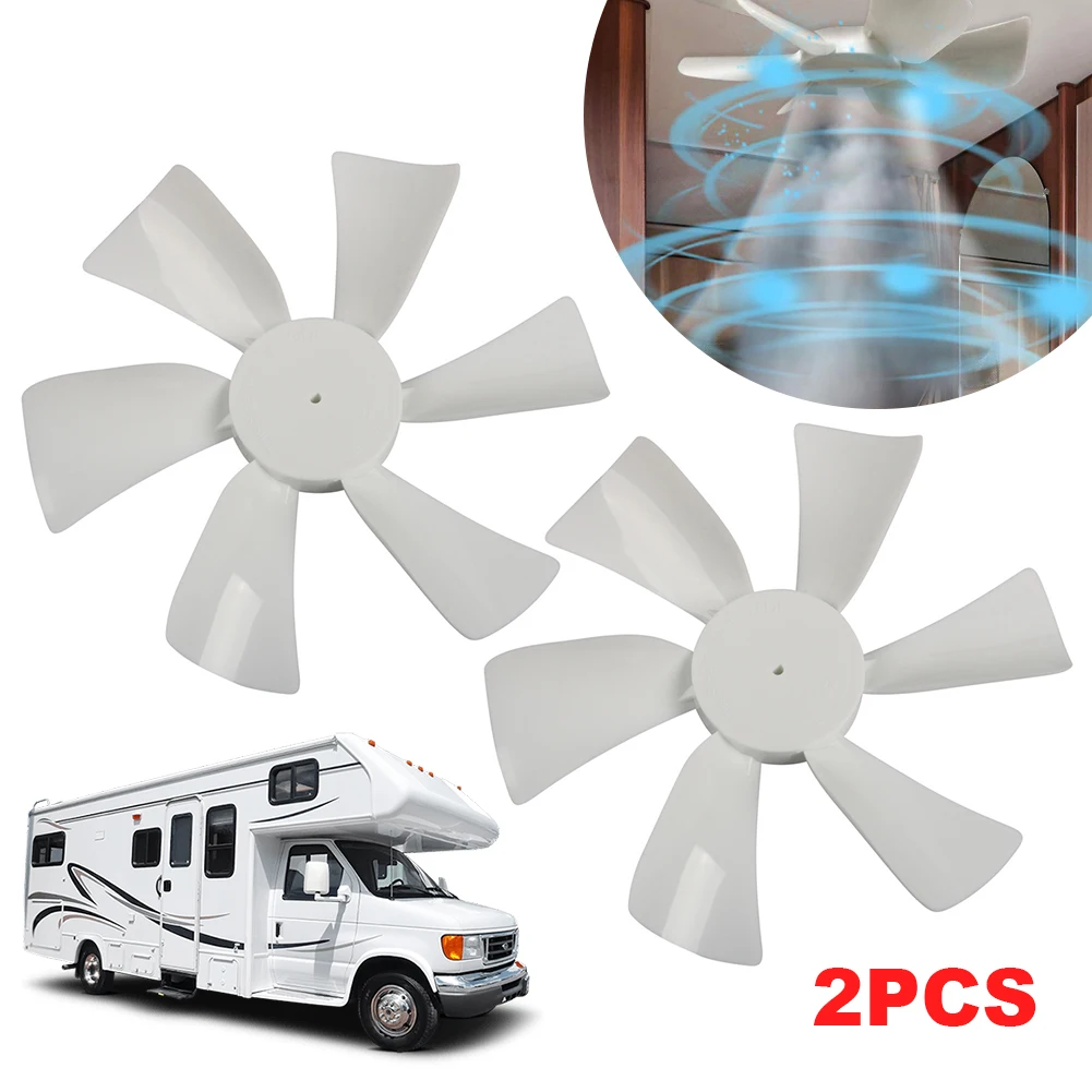 2Pack6InchWhiteReplacementVentFanBladesRVVentFanBlade12VD