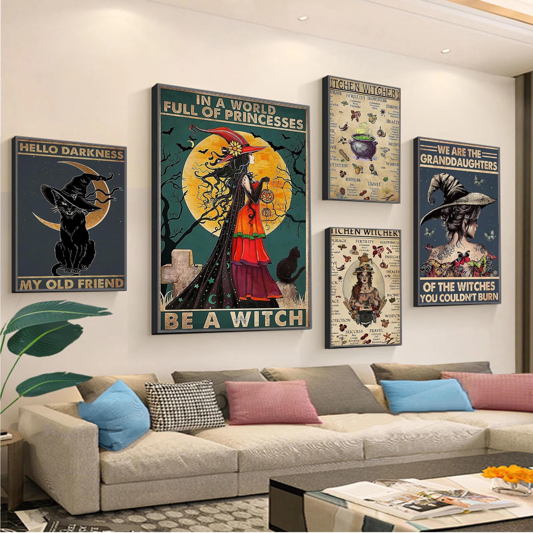 

Kitchen Witchery DIY Sticky Poster Whitepaper Sticker DIY Room Bar Cafe Vintage Decorative Painting