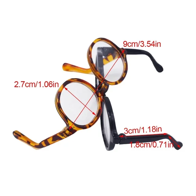 Labubu 6.5cm Transparent Plastic Glasses for 1/8 1/6 1/3 1/4 BJD for Labubu MSD SD Plush for EXO Doll Sunglasses 4