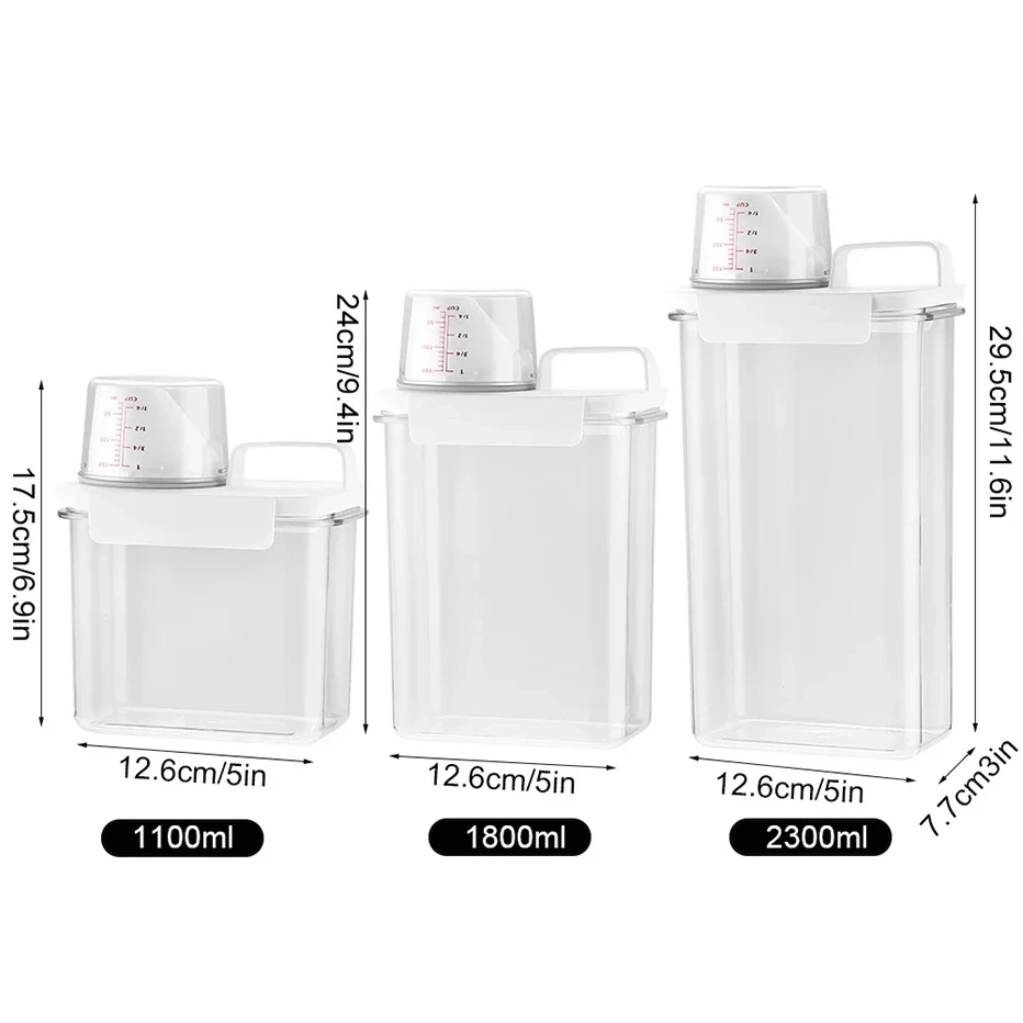 High Quality Airtight Grain Storage Box with Measuring Cup Lid Sets for Home Kitchen Grain Storage Jar