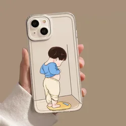 Cute Couple Phone Case - Clear Lovers Design - iPhone 7 8 or SE (Style 1)