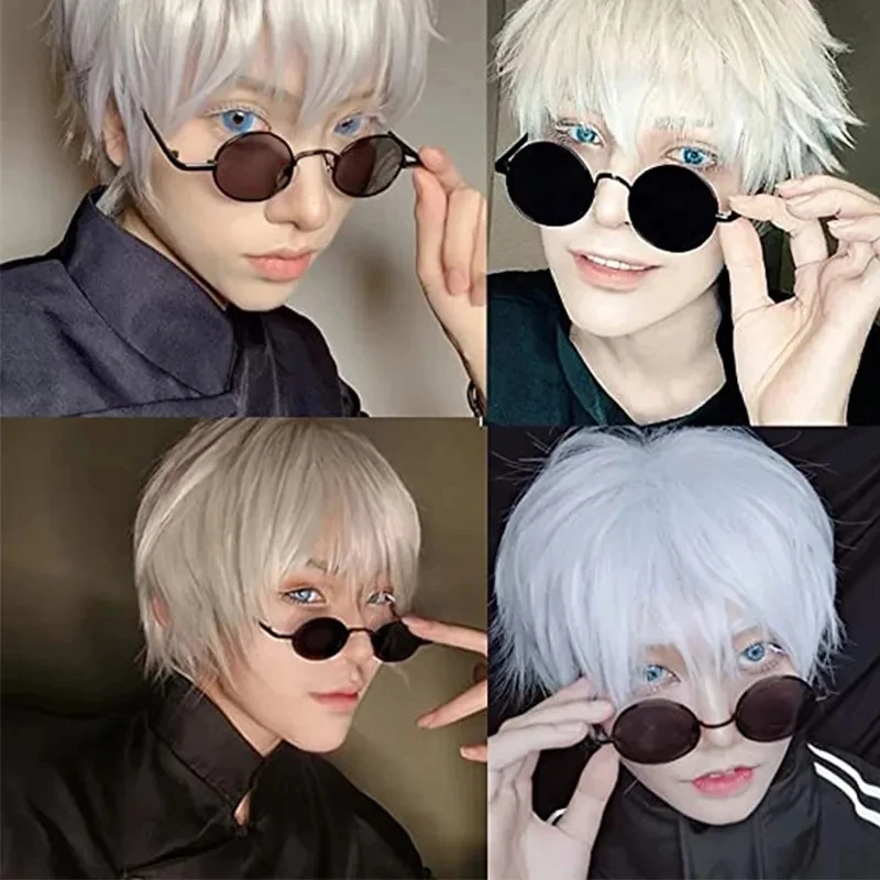 Anime gojo satoru glasses Jujutsu Kaisen Gojo Satoru Cosplay Black Glasses Eyewear Sunglasses High Quality Party Men Women Prop