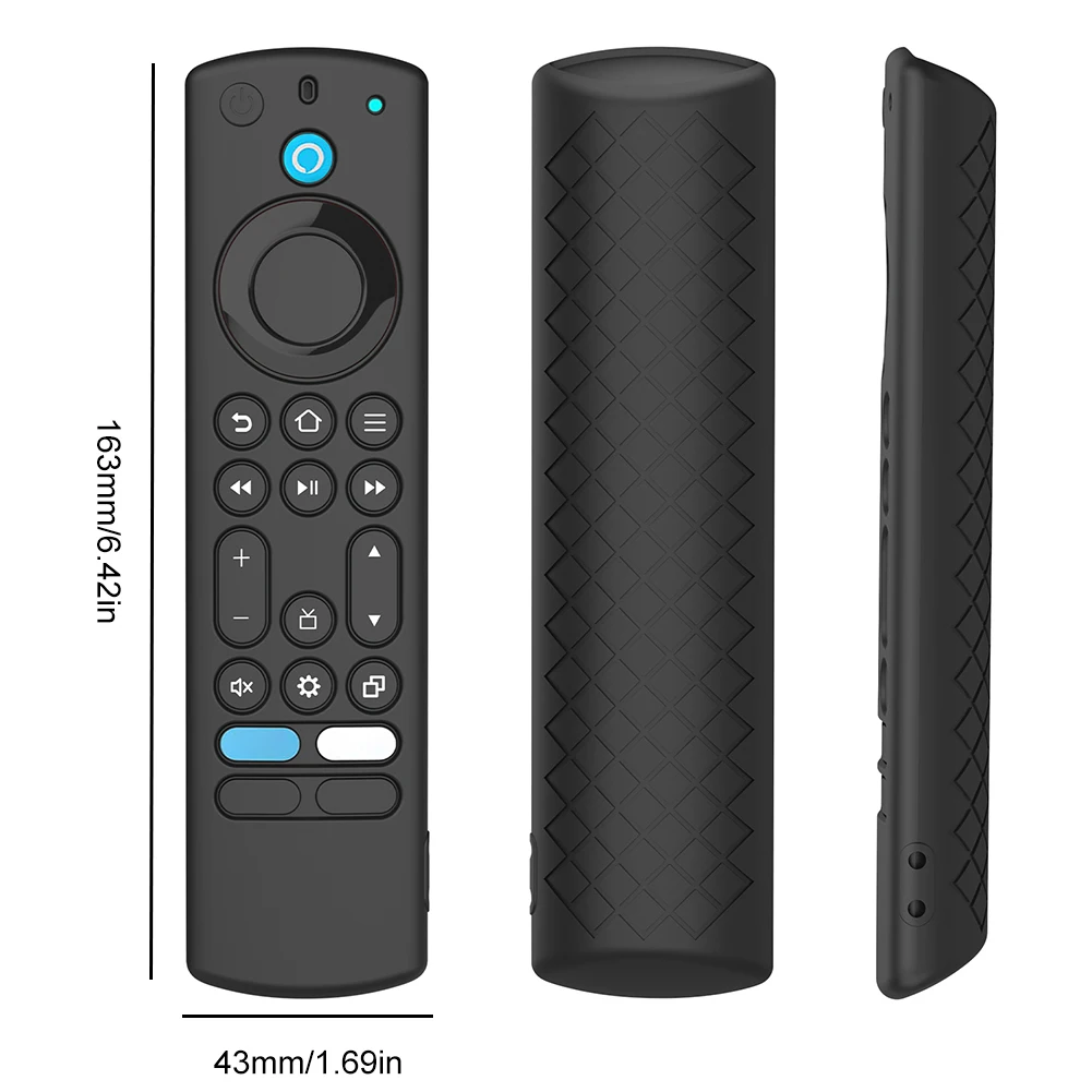 Silicone Protective Case with Lanyard Protective Skin Sleeve Shockproof Luminous for Fire TV Alexa Voice Remote Cover silicone remote case,silicone remote cover,silicone remote sleeve,remote controller cover,silicone case protector