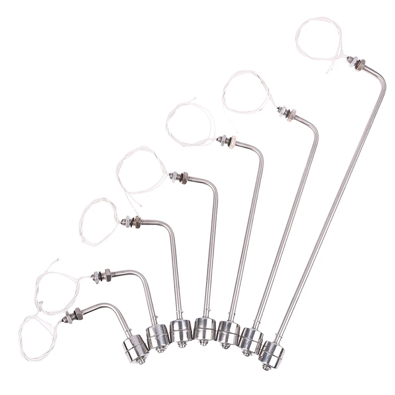 75-400mm Stainless Steel Float Switch L Type Liquid Water Level Sensor Switch Internal Float 90 Degree AC 220V