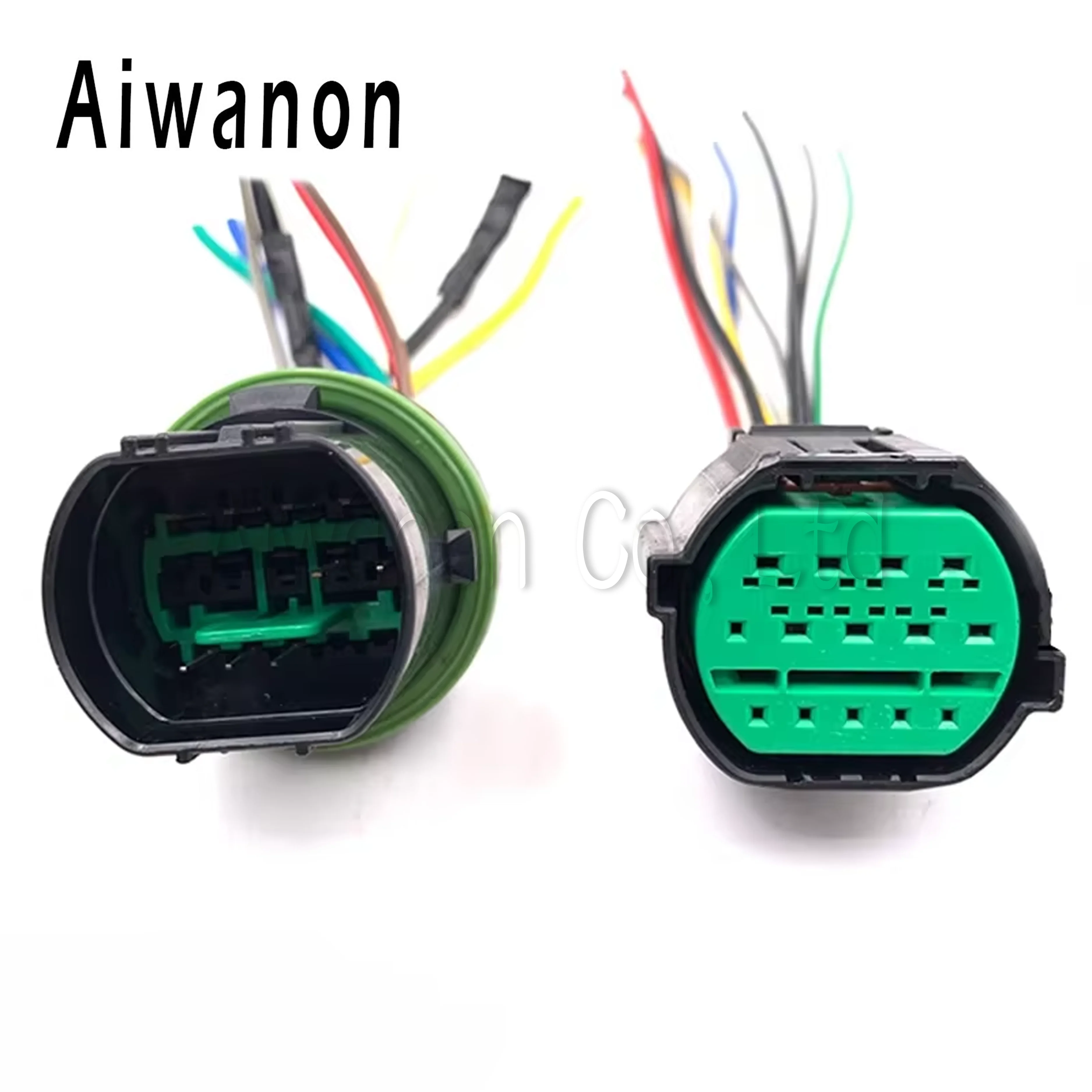 1 ชุด 14 Pin ไฟหน้าอัตโนมัติโคมไฟตัวเชื่อมต่อไฟฟ้ากันน้ําหญิงชายสายรัดปลั๊กสําหรับ KIA GL301-14021 GL291-14021 1