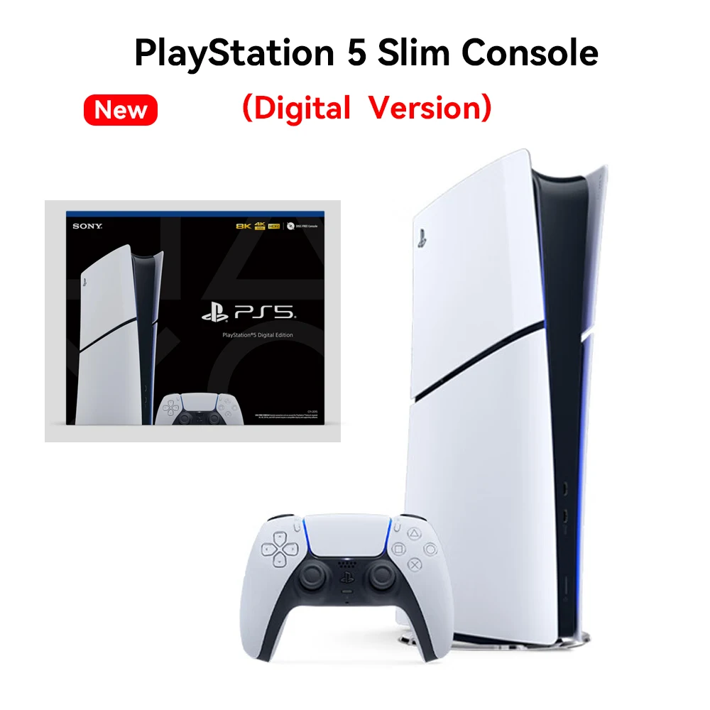 Sony-Console de jeu vidéo PlayStation 5 PS5, édition numérique, double  fouet, manette sans fil, jeux PC, ultra haute vitesse