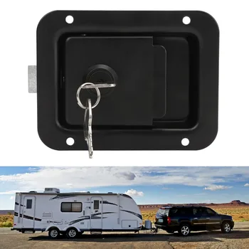 RV Motorhome Trailer Paddle Door Latch Stylish Rugged Reliable RV Handle Toolbox Latch with Keys For Trucks Campers Accessories