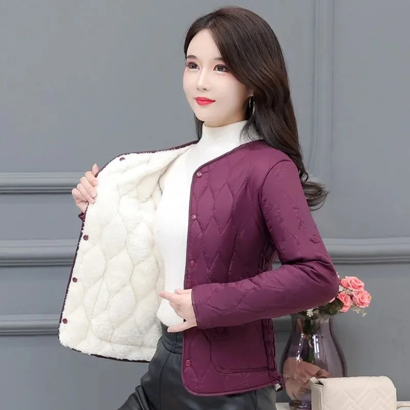 2023 Autumn and Winter New Light and Thin Warm Clothes for the Middle and Elderly Down Cotton Coat Inner Liner Thickened Plushed