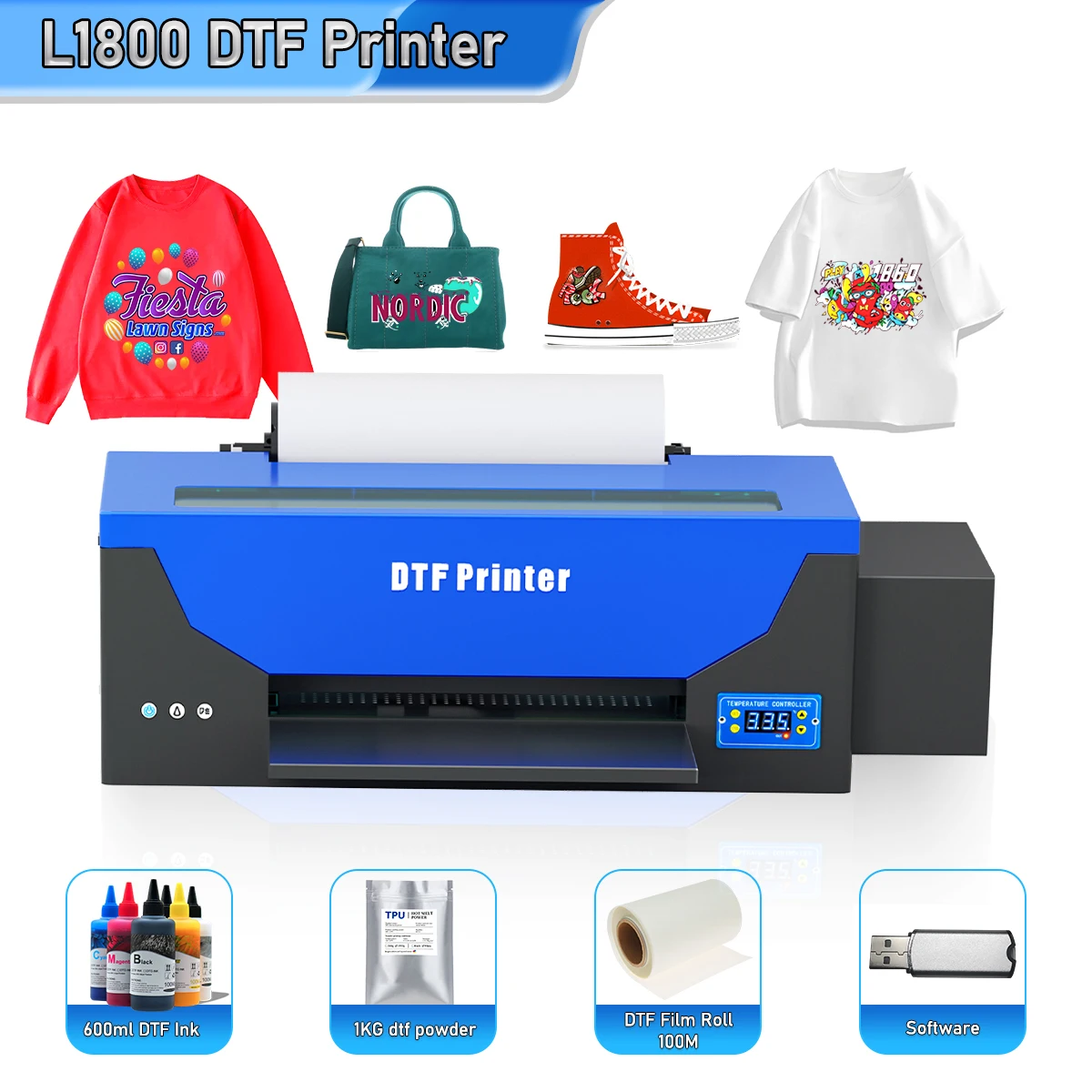 

Принтер DTF L1800 R1390 A3 DTF для переноса ПЭТ пленки толстовки джинсы DTF футболки принтер A3 DTF