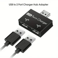 USB2.0 Splitter 1 Male To 2 Ports Female USB Hub Adapter Converter For Huawei Xiaomi Macbook Phone Laptop Charging Accessories - Image 2