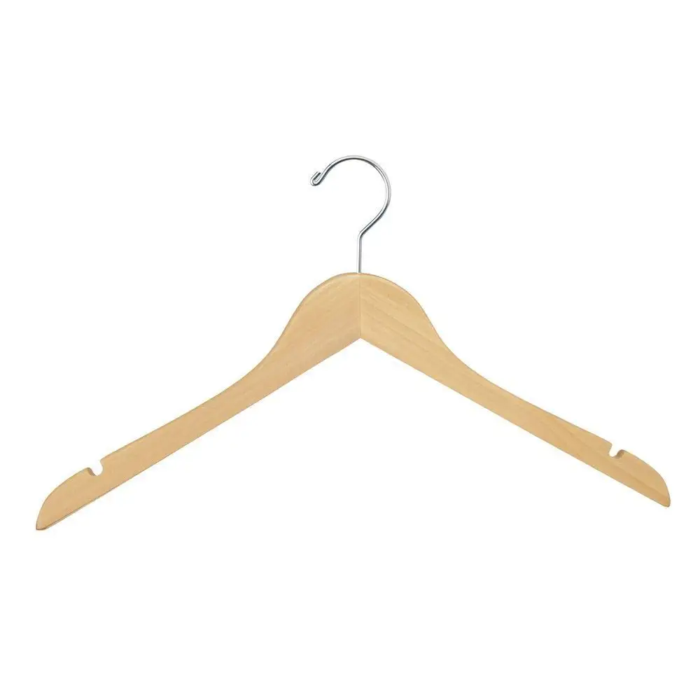 

Wooden Hanger with Chrome Hook, No Bar, 17", Natural (Pack of 100)