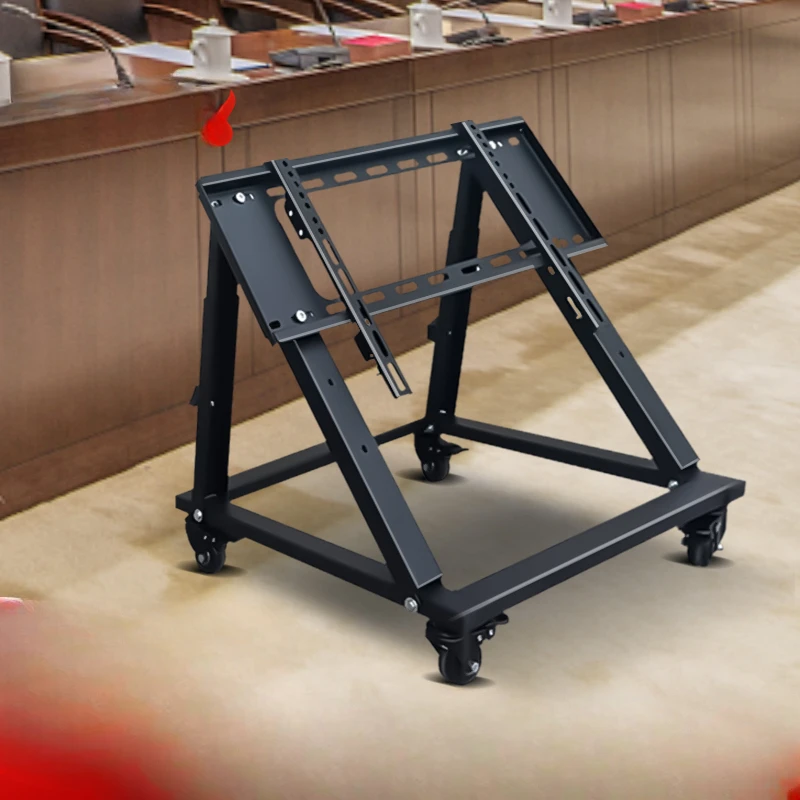 

Низконапольный мобильный кронштейн тележки для телевизора, подиум для конференц-зала, смотрится на 55/65/75/85/98 дюймов, вешалка