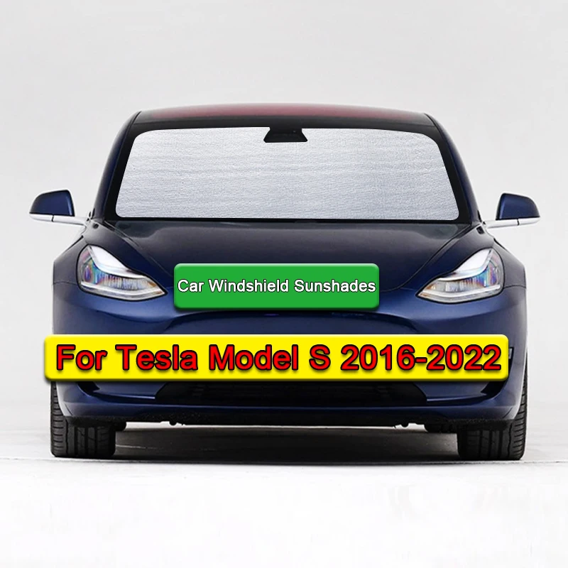 

Car Sunshade UV Protection Curtain Sun Shade Visor Front Windshield Cover Protect Privacy Accessory For Tesla Model S 2016-2022
