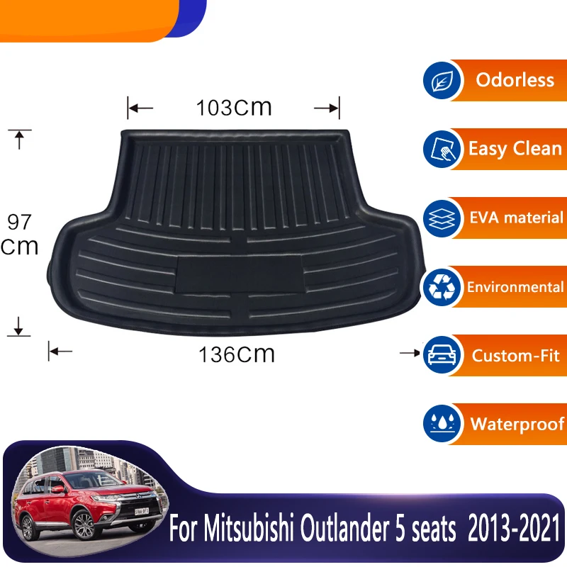 

Car Trunk Pad For Mitsubishi Outlander 3 PHEV 5set 2013~2021 Car Anti-Slip Storage Pad Trunk Mats Floor EVA Material Accessories