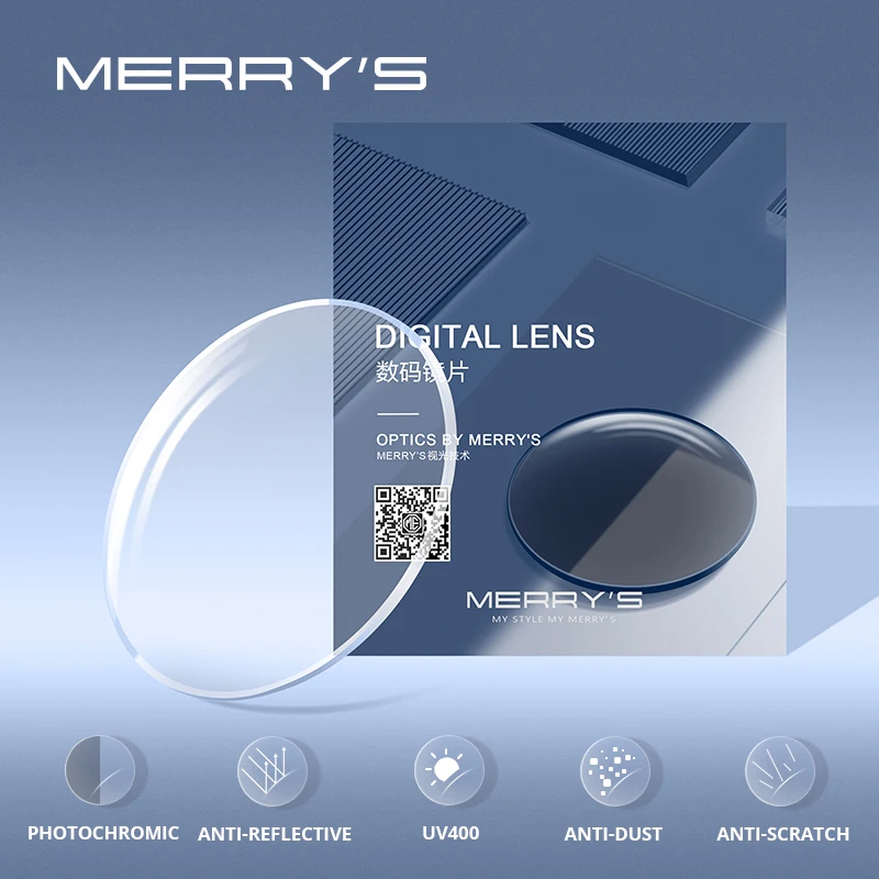 Optical Lenses MERRYS Photochromic C3 Series Anti-reflective Prescription Lens CR-39 Resin Aspheric Glasses Lenses Myopia UV400 Sunglasses Lens
