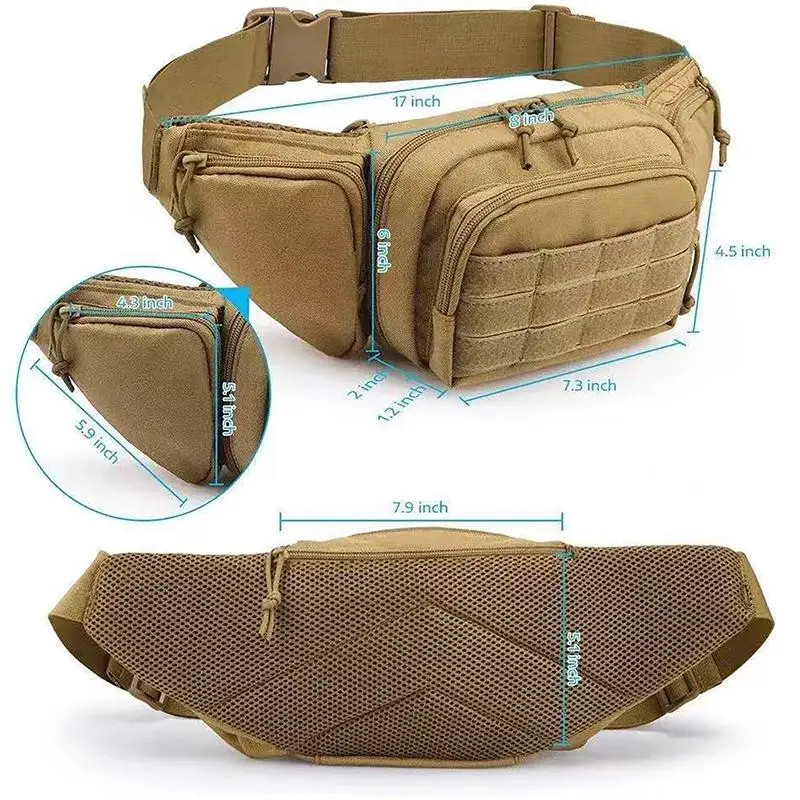 Men Waist Fanny Pack Belt Bag Outdoor  Motorcycle Rider Sports Climb Camping Male Chest Bag