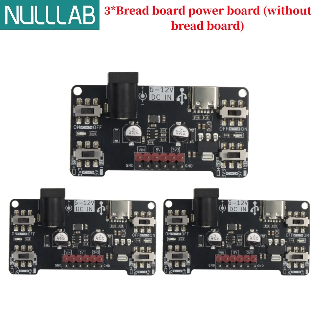 Dual Voltage Breadboard Power Supply with USB-C Interface and Adjustable Output