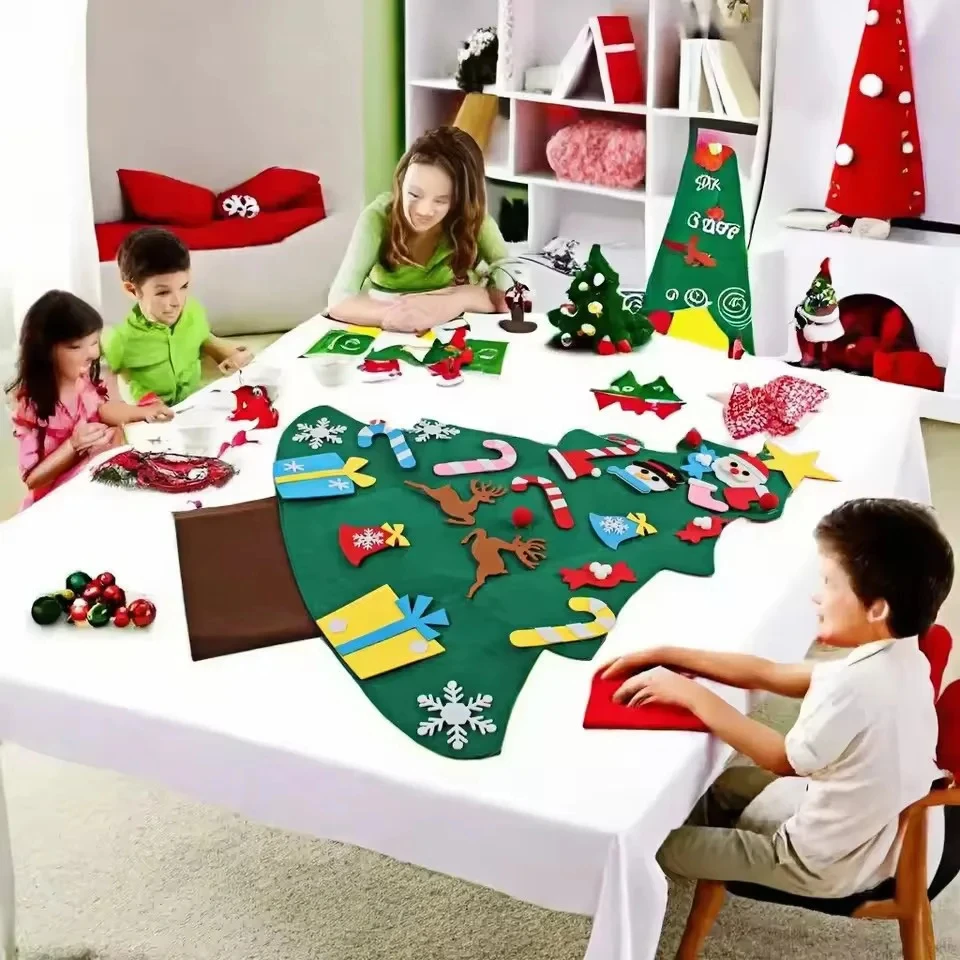 DIY Felt Christmas Tree Merry Christmas Decorations For Home 2026 Cristmas Ornament Xmas Navidad Gifts Santa Claus New Year Tree