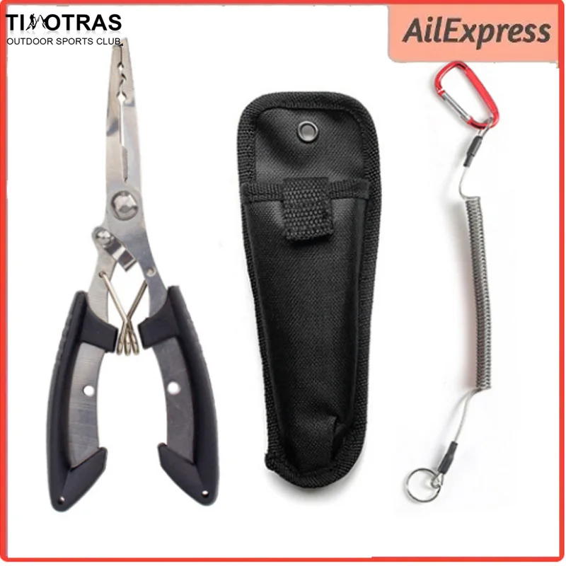 

Stainless Steel Fishing Pliers with Non-Slip Handle and Hook Remover Durable and Multifunctional Fishing Scissors