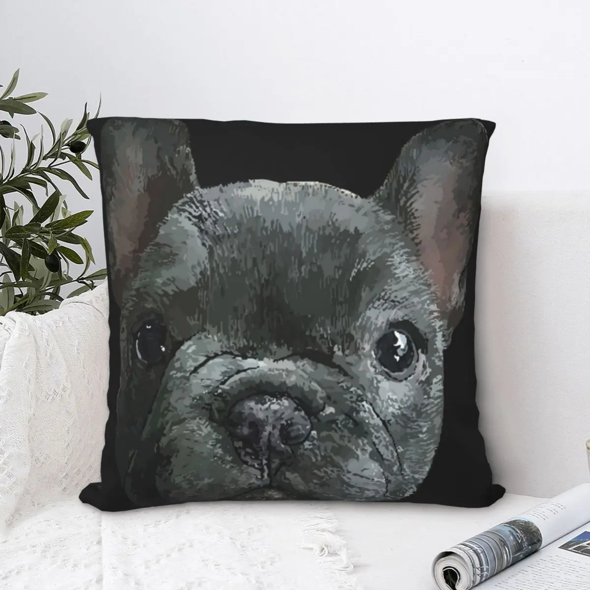

French Bulldog (3) Square Pillowcase Polyester Pillow Cover Velvet Cushion Decor Comfort Throw Pillow For Home Bedroom