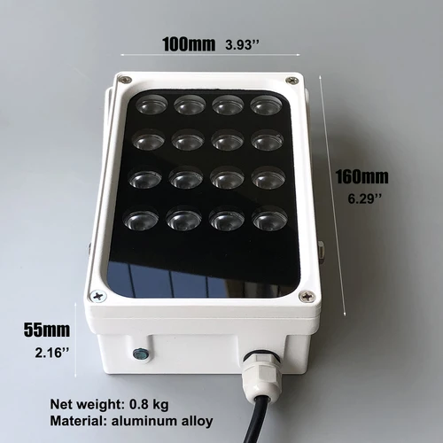 야외용 보이지 않는 적외선 조명, 야간 투시경 IR 필 램프, 보안 카메라용, 940nm AC110V ~ 220V / 12V DC, IP66 3