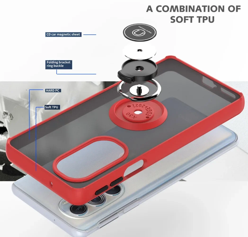 Universal Phone Case with Ring Bracket - Durable Protection and Enhanced Grip