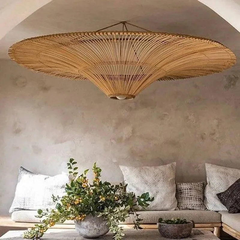 

New Rattan Pendant Light Vintage Designer Luminaire Restaurant Dining Room Bar Light Fixtures Retro Home Decor Modern Chandelier