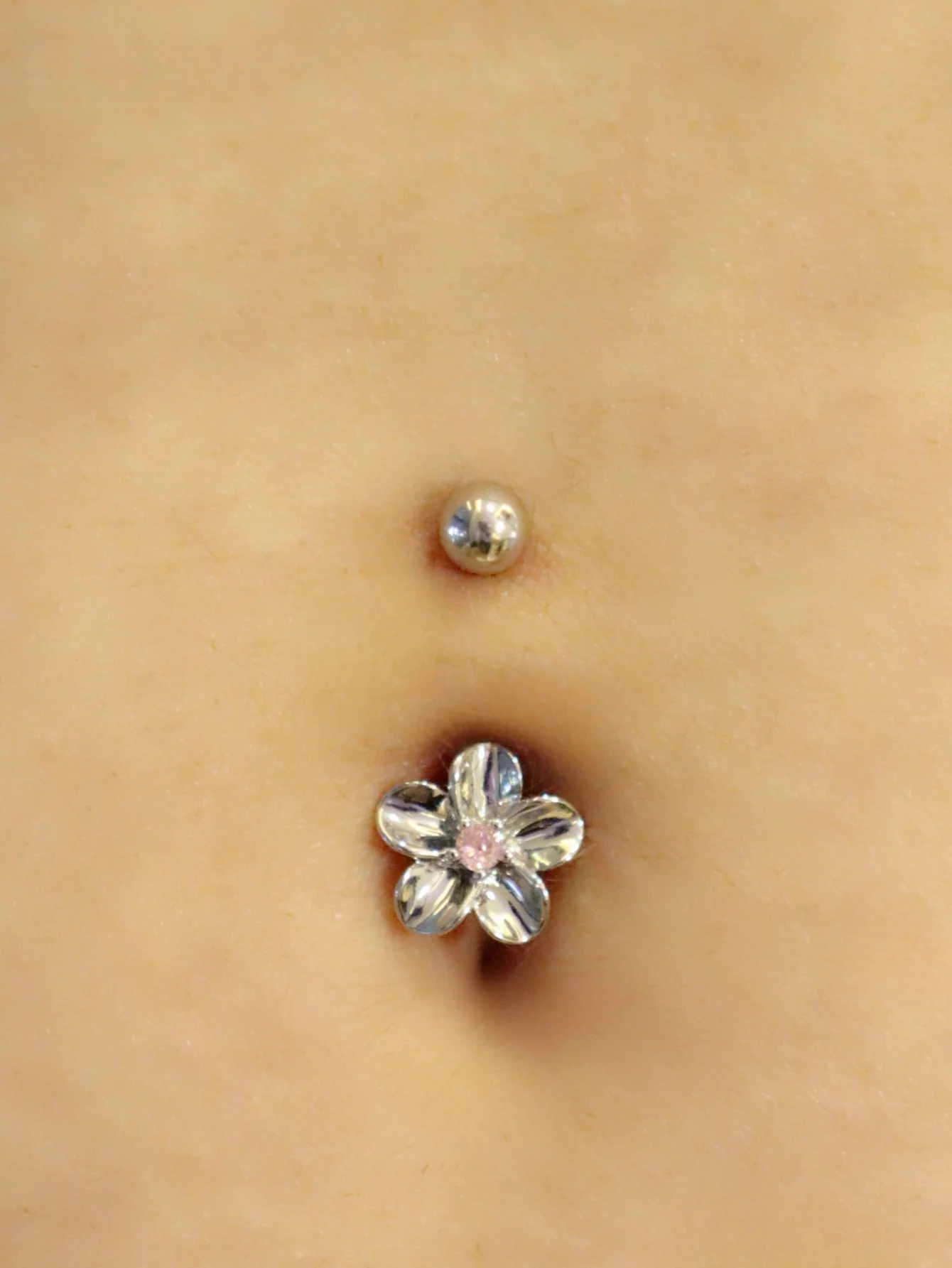 Cute Flower Perforated Navel Ring Womens Vacation Jewelry
