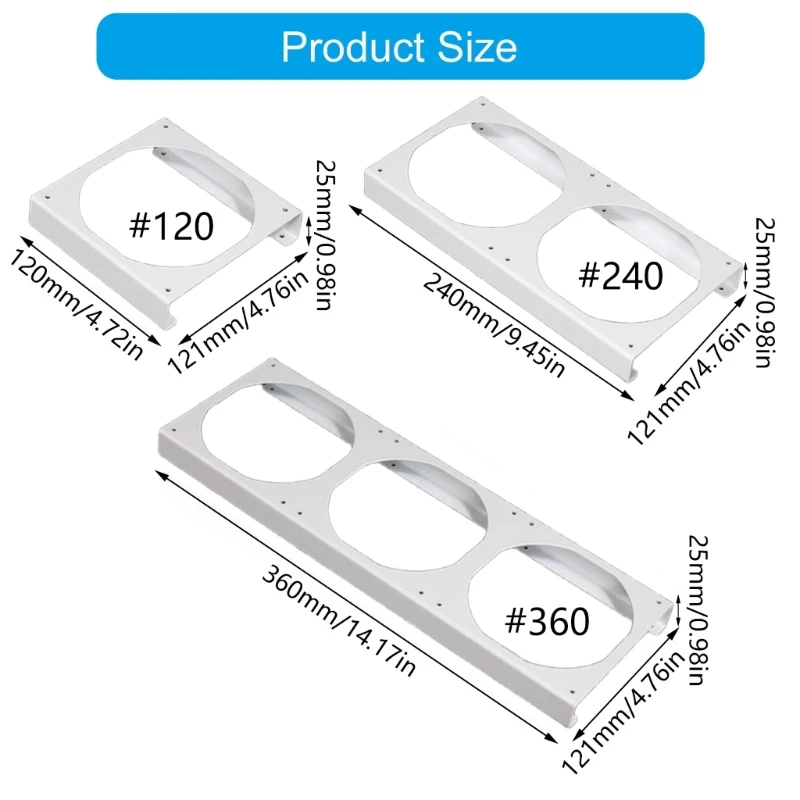 12cm 금속 팬 라이저 브래킷 데스크탑 PC의 향상된 열 성능을 위한 25mm 수직 확장 아연 도금 프레임